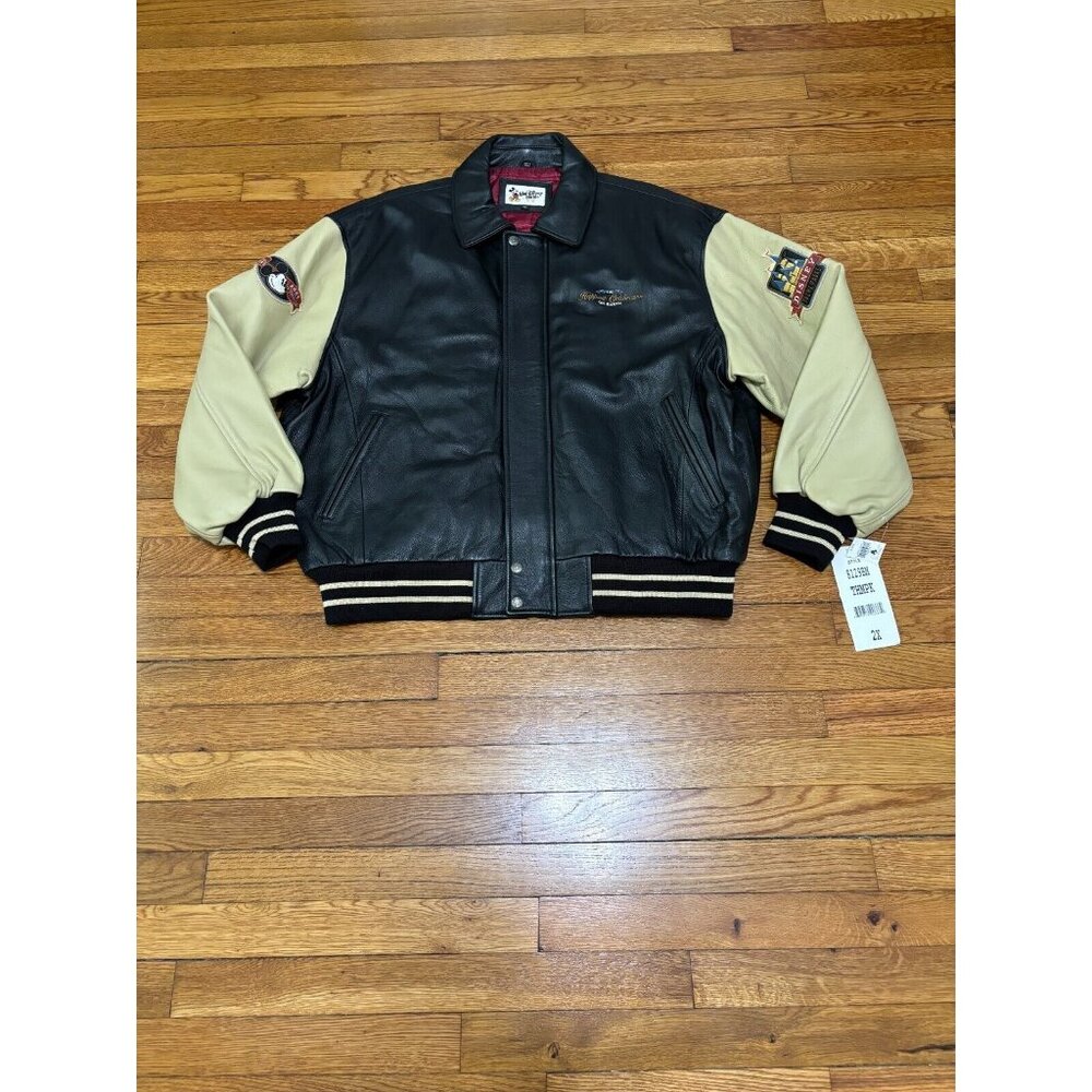 VINTAGE y2K Walt Disney World Mickey Leather Jacket 2XL Black NWT NOS $395